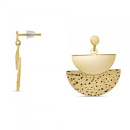 Boucles d'oreilles Théma Capsule Plaqué or 18 carats Demi Lune Martelée