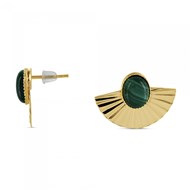 Boucles d'oreilles Théma Capsule Plaqué or 18 carats Éventai Malachite