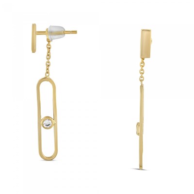 Boucles d'oreilles Théma Capsule Plaqué or 18 carats  Oxyde de Zirconium - vue V1