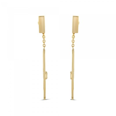 Boucles d'oreilles Théma Capsule Plaqué or 18 carats  Oxyde de Zirconium - vue V2