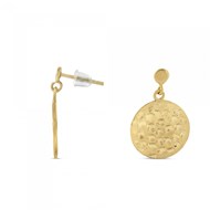 Boucles d'oreilles Théma Capsule Plaqué or 18 carats Puces Pampille Martelée 15mm