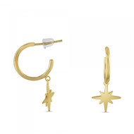 Boucles d'oreilles Théma Capsule Plaqué or 18 carats Petites Créoles Rose des Vents