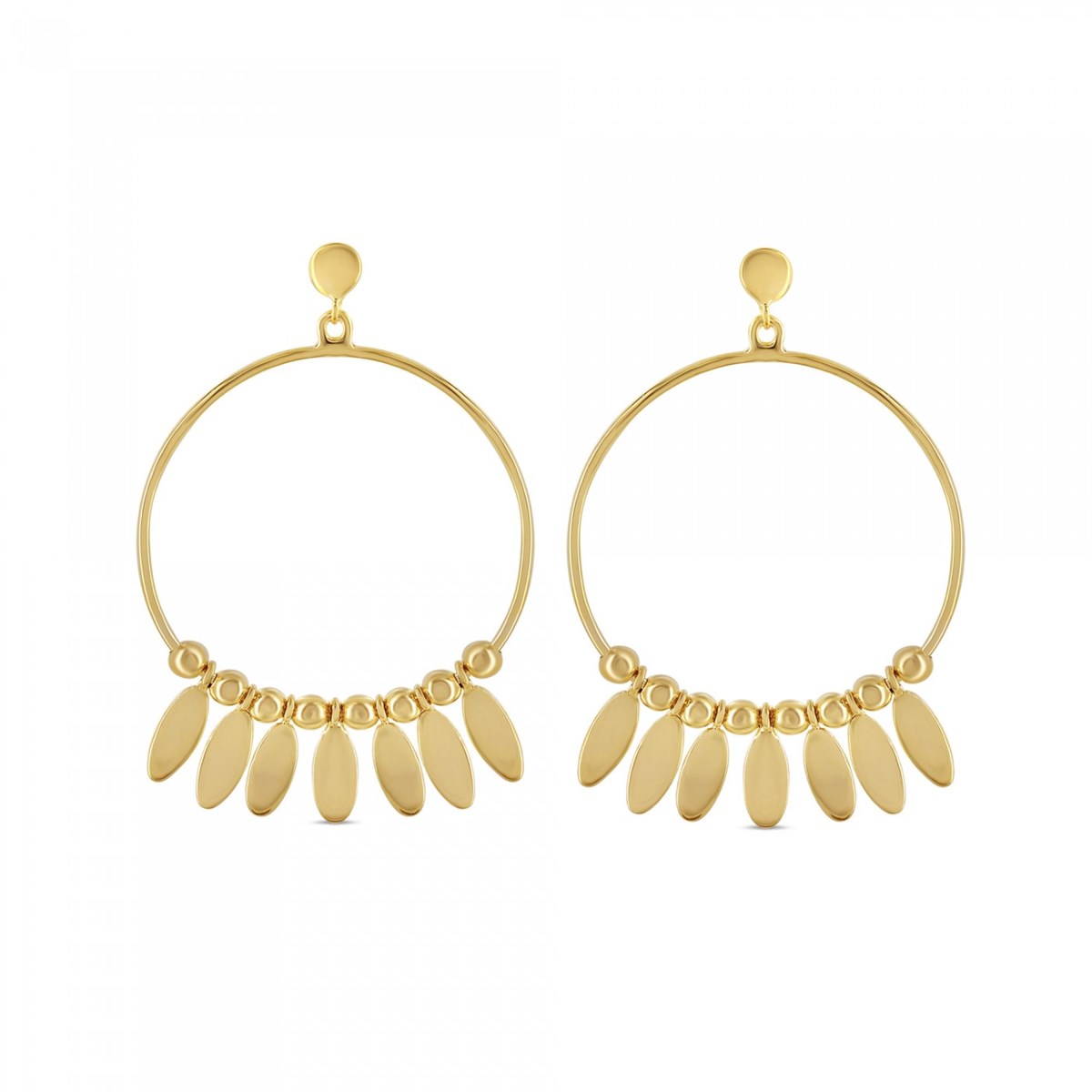 Boucles d'oreilles Théma Capsule Plaqué or 18 carats Gouttes - vue V2