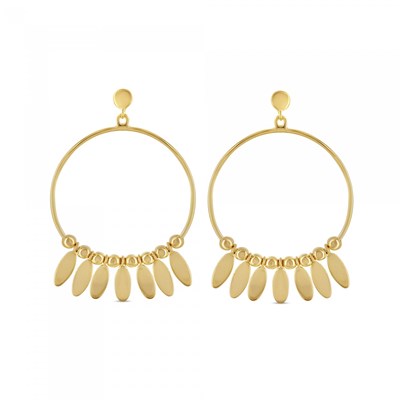 Boucles d'oreilles Théma Capsule Plaqué or 18 carats Gouttes - vue V2