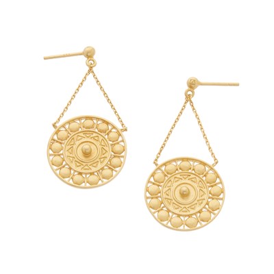 Boucles d'oreilles COLLECTION CONSTANCE ULYSSE plaqué or - vue V1