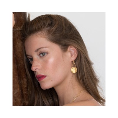 Boucles d'oreilles COLLECTION CONSTANCE ULYSSE plaqué or - vue V2