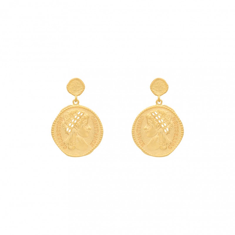 Boucles d'oreilles COLLECTION CONSTANCE CLEOPATRE plaqué or - vue V1