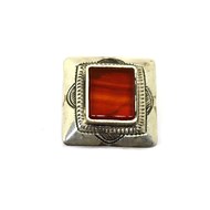 Bague touareg  verre rouge