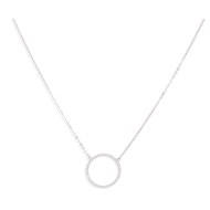 Collier Arg.925 rhodié diametre de 2cm pavé des oxydes blanc