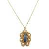 Collier avec pendentif tissé mains - Perles  miyuki et lapis-lazuli-Doré à l'or fin - vue V1