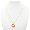 Collier avec pendentif anneaux tissé mains- Perles  miyuki , perles de corail-Doré à l'or fin - vue V2