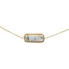 Collier avec pendentif tissé mains- Perles  miyuki perle  de howlite- Doré à l'or fin - vue V1