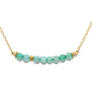 Collier minimaliste fait mains pierre de Jade -Doré à l 'or fin