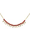 Collier chaîne et pampilles intercalées de perles de corail - vue V1