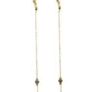 Boucles d'oreilles pendante  crystal- Doré à l'or fin