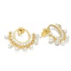 Boucles d'oreilles puces perles tisssées mains miyuki/nacre-Doré à l'or fin - vue V1