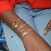 Bracelet chaîne crystal et cauri- doré à l'or fin - vue V2