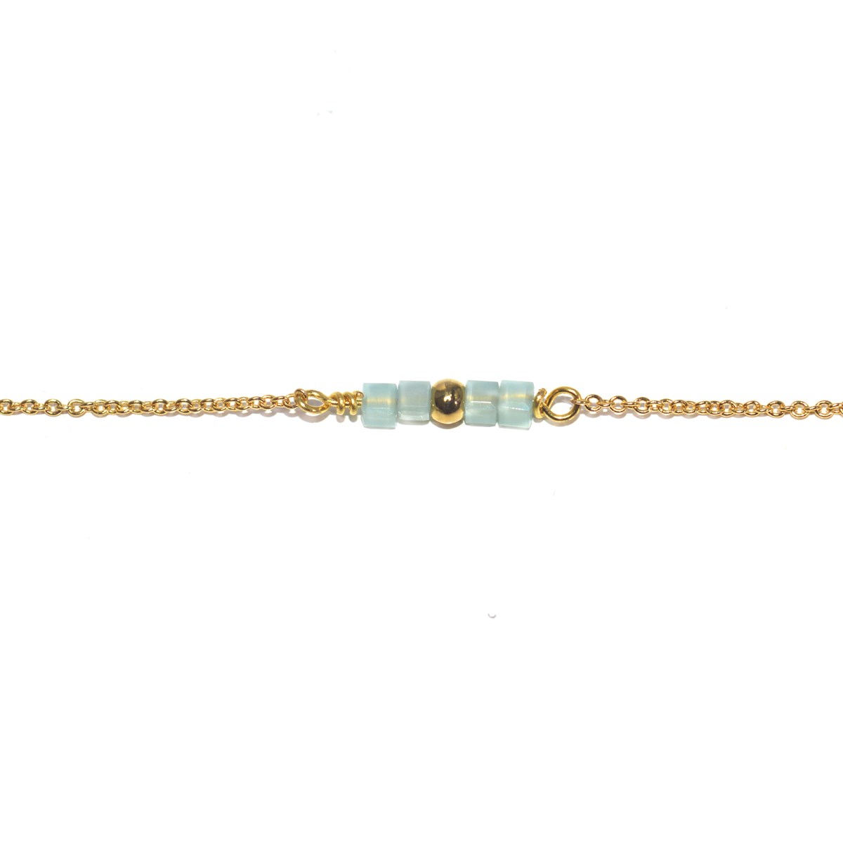 Bracelet fin perles de crystal -Doré à l'or fin