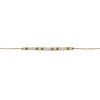 Bracelet fin perles de crystal et perles dorées -Doré à l'or fin - vue V1