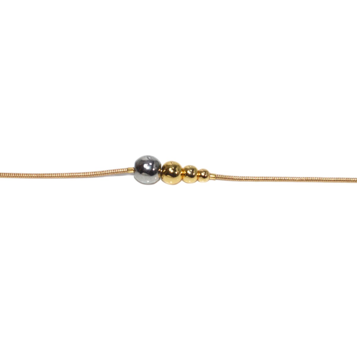 Bracelet minimaliste perles d'hématite-Doré à l'or fin