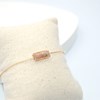 Bracelet avec perle d' agate Rose tissée main- Doré à l'or fin - vue V3