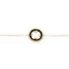 Bracelet  avec anneau tissé de perles miyuki noir- Doré à l'or fin - vue V1