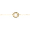 Bracelet  avec anneau tissé de perles miyuki blanc -Doré à l'or fin - vue V1