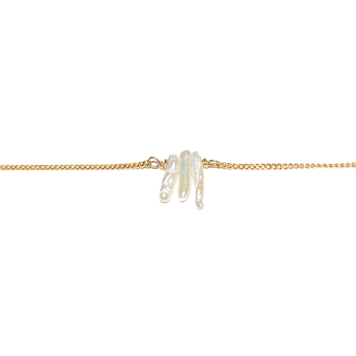 Bracelet  perles d'eau douce Keshi-Doré à l'or fin