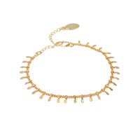 Bracelet minimaliste chaîne fine  multi- pampilles  - Plaqué or