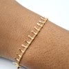 Bracelet minimaliste chaîne fine  multi- pampilles  - Plaqué or - vue V3