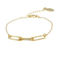 Bracelet   minimaliste  chaîne trombone- Doré à l'or fin