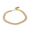 Bracelet minimaliste  chaine laurier -Doré à l or fin mat - vue V1