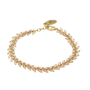 Bracelet minimaliste  chaine laurier -Doré à l or fin mat