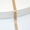 Bracelet minimaliste  chaine laurier -Doré à l or fin mat - vue V2