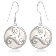 Boucles d'oreille Triskell en Nacre et Argent