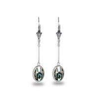 Pendants d'oreille en nacre abalone et argent massif