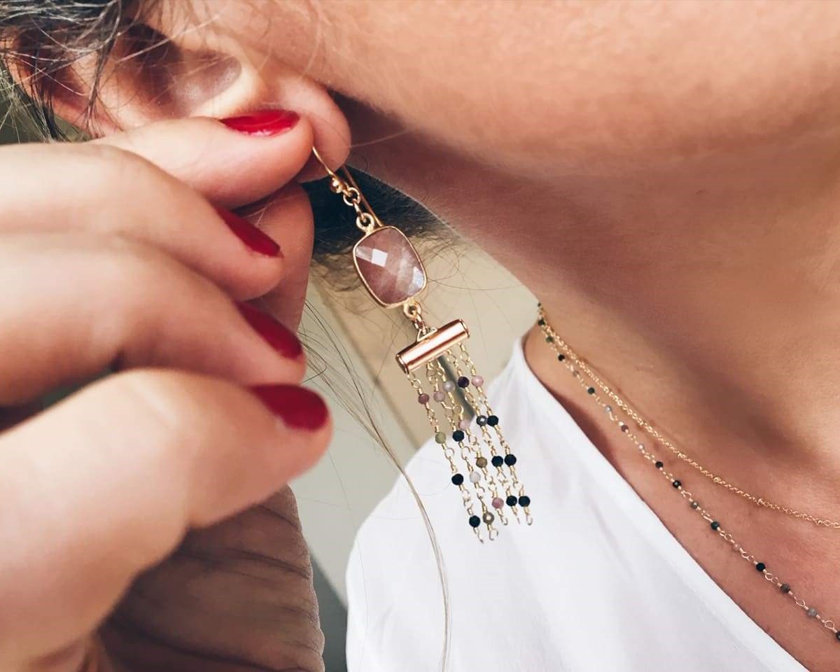 Boucles d'oreilles clips Chaturanga Doré - vue 2