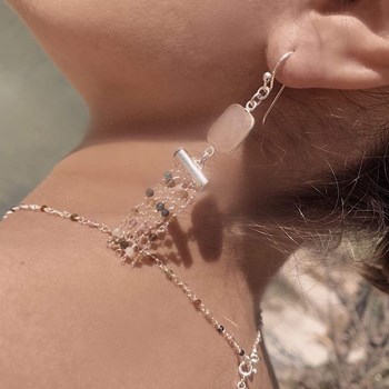 Boucles d'oreilles crochet Chaturanga Argent