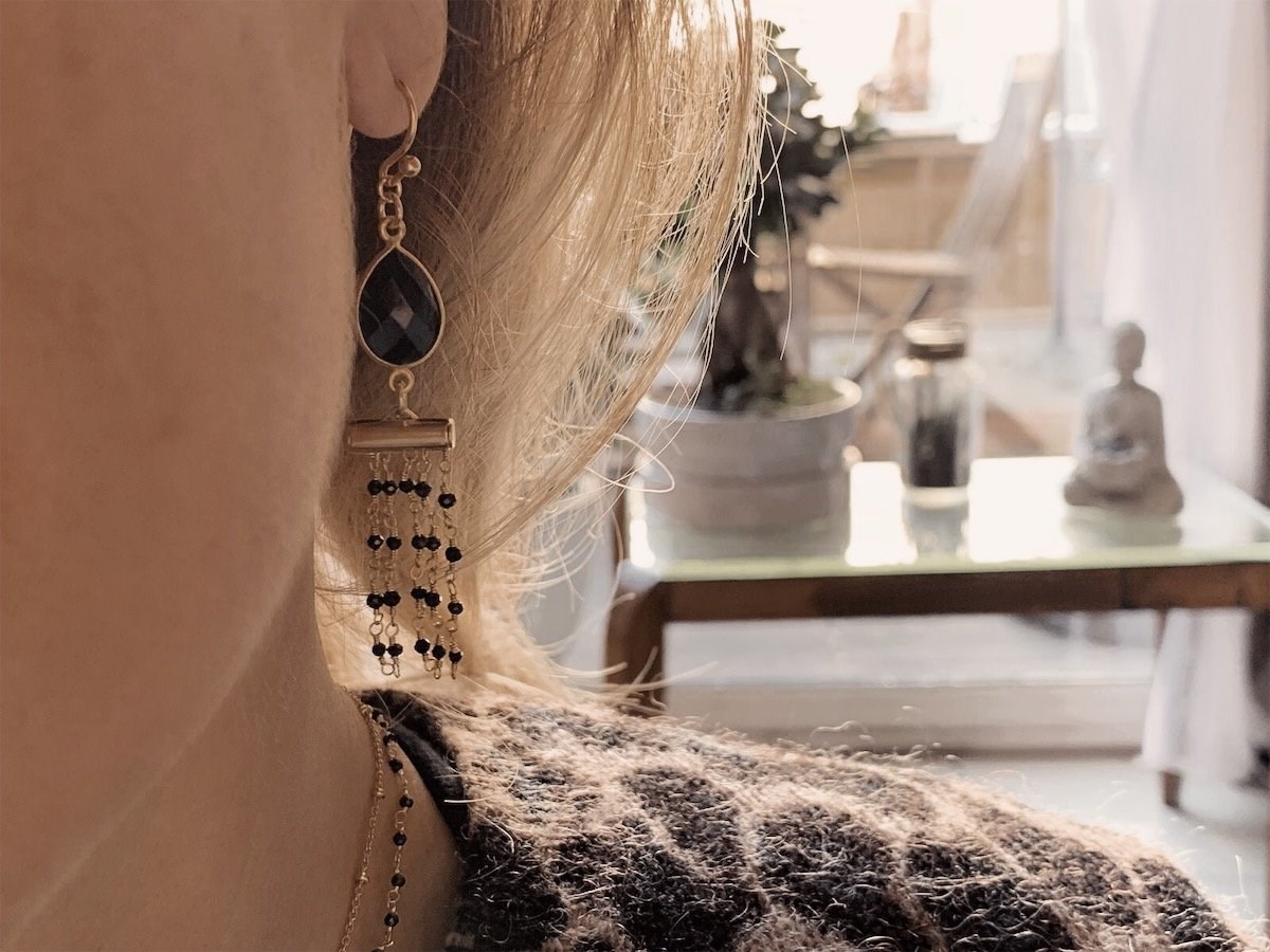 Boucles d'oreilles crochet Chaturanga Doré - vue 2