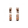 Boucles d'oreilles Curved - Or Rosé et Cristal - vue V3