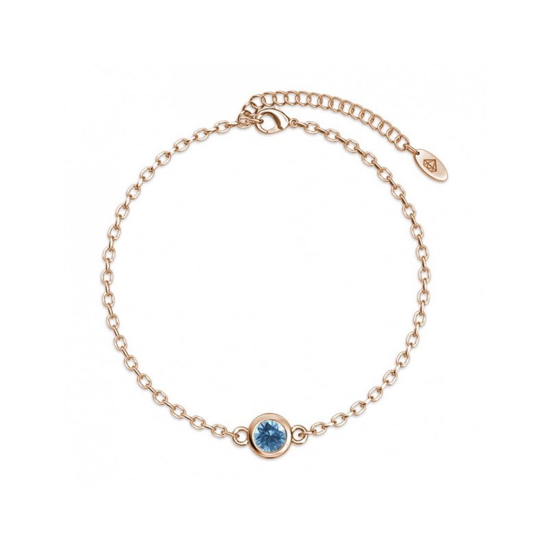 Bracelet Birth Stone  - Or Rosé et Bleu clair