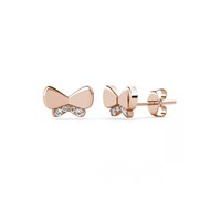 Boucles d'oreilles Butterfly Bow - Or Rosé et Cristal