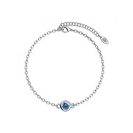 Bracelet Birth Stone  - Argenté et Bleu clair