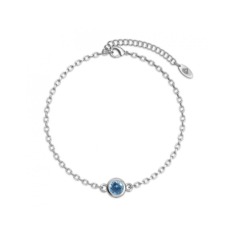 Bracelet Birth Stone  - Argenté et Bleu clair