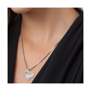 Hart ketting met fonkelende kristallen