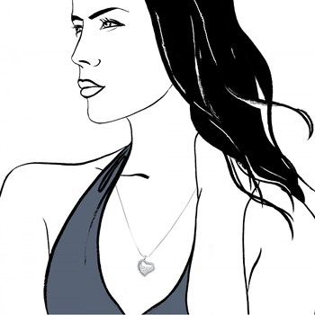 Hart ketting met fonkelende kristallen