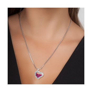 Hart ketting met fonkelende kristallen