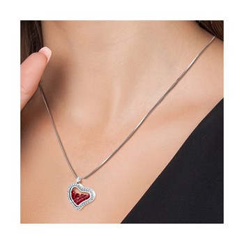 Hart ketting met fonkelende kristallen