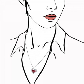 Hart ketting met fonkelende kristallen