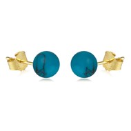 Boucles d'oreille plaqué or boule turquoise 6MM